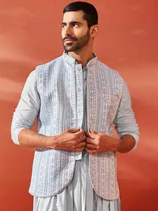 VASTRAMAY Men Woven Design Nehru Jacket