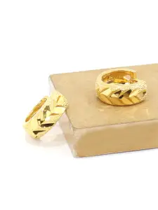 KRENOZ Gold-Plated Stainless Steel Circular Hoop Earrings