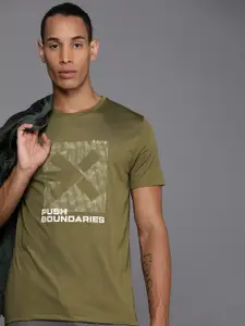 HRX by Hrithik Roshan Brand Logo Printed Rapid-Dry Antimicrobial Outdoor T-shirt