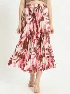 ZWERLON Women Printed Flared Midi Skirt