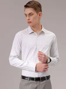 The Indian Garage Co. X Luxe Men Spread Collar Micro Ditsy Printed Slim Fit Formal Shirt