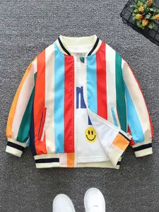 INCLUD Boys Striped Open Front Jacket