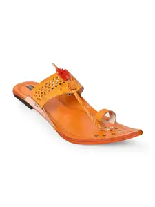 ROYAL KHWAAB Men Ethnic Leather Comfort Sandals