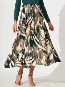 ZWERLON Printed A-Line Maxi Skirts