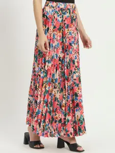 ZWERLON Women Printed Flared A-Line Maxi Skirt