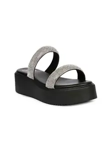 Viviblu Embellished Leather Platform Sandals