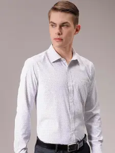 The Indian Garage Co. X Luxe Men Spread Collar Micro Ditsy Printed Slim Fit Formal Shirt