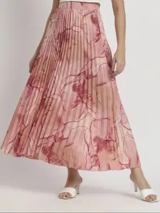 ZWERLON Women Abstract Printed A-Line Maxi Skirts