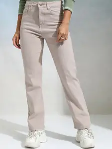Tokyo Talkies Women Solid Straight Fit High-Rise Stretchable Jeans