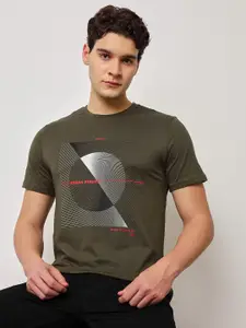 Lee Slim Fit Graphic Printed Round Neck Cotton T-Shirt