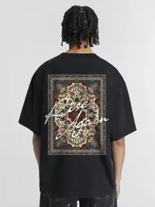 PRONK Men Printed Raw Edge T-shirt