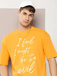 Kook N Keech Typography Printed Drop-Shoulder Sleeves Pure Cotton Oversized T-shirt