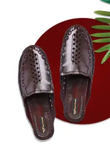 ROYAL KHWAAB Men Ethnic Leather Shoe-Style Sandals