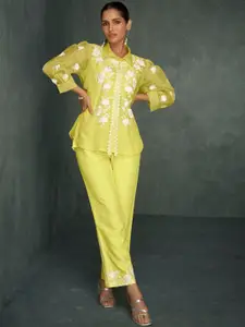 AUTUMN LANE Embroidered Pure Cotton Top With Trousers