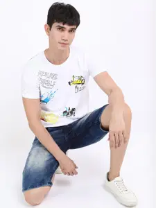 HIGHLANDER Men White Typography Printed Slim Fit T-shirt