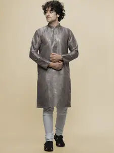 MAAHI FABS Printed Mandarin Collar Straight Kurta with Pyjamas