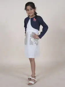 KiddoPanti Girls Crop Button Shrug