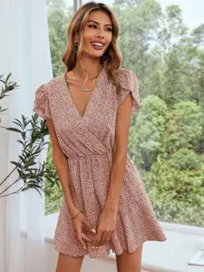 KPOP V-Neck Printed Short Sleeve Playsuit