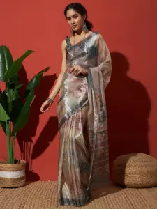 RACHNA Digital Floral Tissue Saree