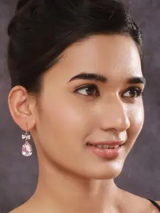 Jazz and Sizzle Set of 2 Gold Plated Artificial Stones Drop Earrings