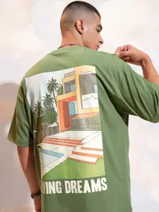 HIGHLANDER Olive Graphic Oversized Tshirt