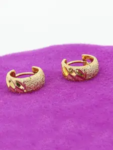 KRENOZ Gold Plated Circular Hoop Earrings