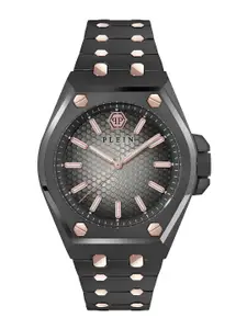 PHILIPP PLEIN Men Brass Embellished Dial & Stainless Steel Straps Analogue Watch PWPMA0424