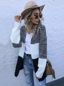 KPOP Women Colourblocked Longline Sweater