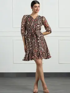 FASHION DREAM Women Floral Printed Fit & Flare Mini Dress