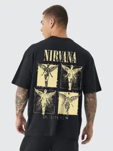 PRONK Men Nirvana Printed Oversized T-shirt