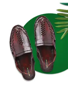 ROYAL KHWAAB Men Ethnic Leather Shoe-Style Sandals