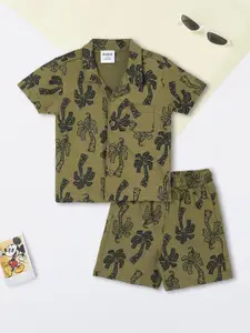 max Boys Printed Pure Cotton Shirt With Shorts