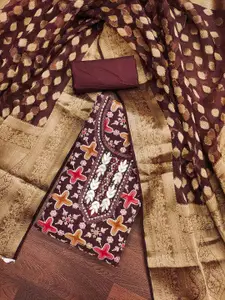 MANVAA Floral Printed Organza Unstitched Dress Material