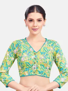 Studio Shringaar Printed Cotton Readymade Saree Blouse