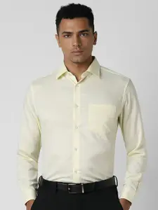 Van Heusen Men Spread Collar Textured Cotton Formal Shirt