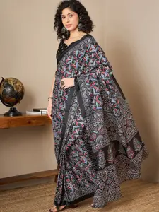 Mitera Floral Printed Ready to Wear Block Print Saree
