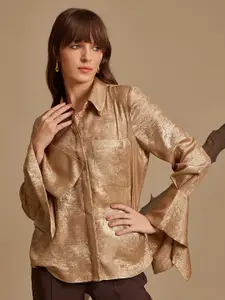 Kazo Women Spread Collar Solid Relaxed Fit Casual Shirt