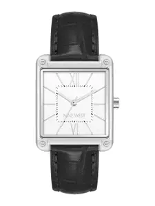 Nine West Women Dial & Leather Straps Analogue Watch NW-2117WTBK
