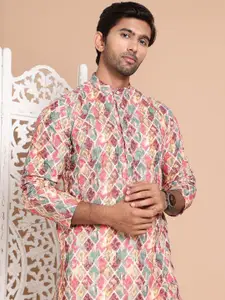 Jompers Men Printed Regular Chikankari Kurta with Pyjamas