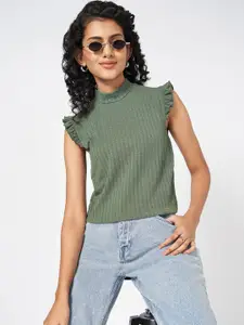 People Women Self Design Round Neck Top