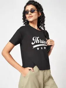 People Women Typography Printed Round Neck Top