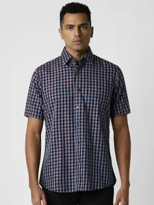 Van Heusen Sport Men Spread Collar Tartan Checked Cotton Slim Fit Casual Shirt