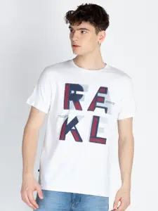 Status Quo Men Printed Extended Sleeves Raw Edge T-shirt