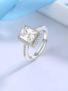 Heer Collection Silver-Plated AD Studded Finger Ring