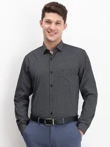 Allen Solly Men Spread Collar Micro Ditsy Printed Cotton Slim Fit Formal Shirt