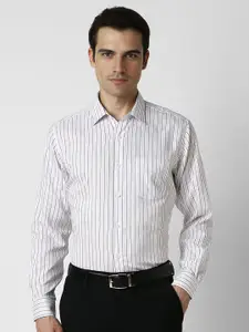 Van Heusen Men Spread Collar Vertical Striped Cotton Formal Shirt