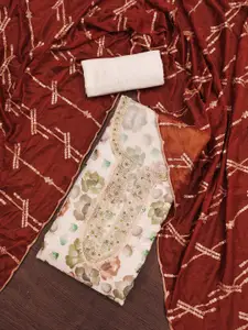 Maroosh Beads & Stones Organza Unstitched Dress Material