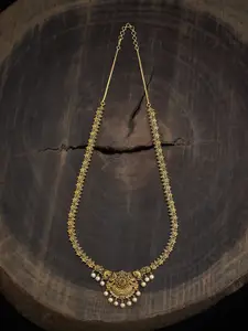 Kushal's Fashion Jewellery Copper Gold-Plated Antique Necklace