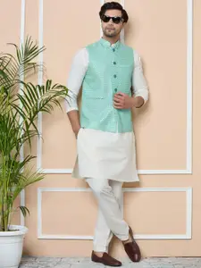 See Designs Men Regular Sequinned Pure Cotton Kurta with Pyjamas