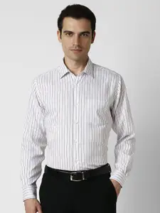 Van Heusen Men Spread Collar Vertical Striped Cotton Slim Fit Formal Shirt